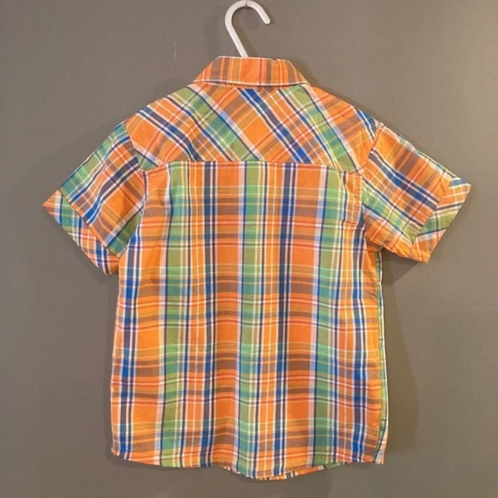 Bleu Ice Orange Plaid Shirt